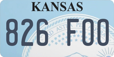 KS license plate 826FOO