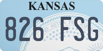 KS license plate 826FSG