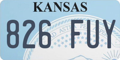 KS license plate 826FUY