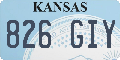 KS license plate 826GIY