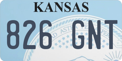 KS license plate 826GNT