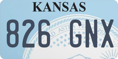 KS license plate 826GNX
