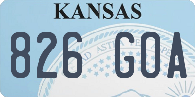 KS license plate 826GOA