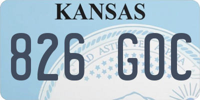 KS license plate 826GOC
