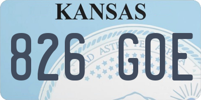 KS license plate 826GOE