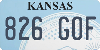 KS license plate 826GOF
