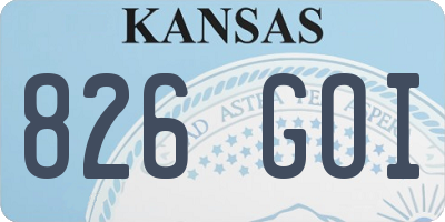 KS license plate 826GOI