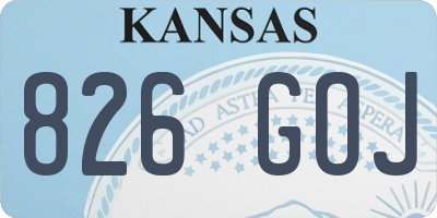 KS license plate 826GOJ