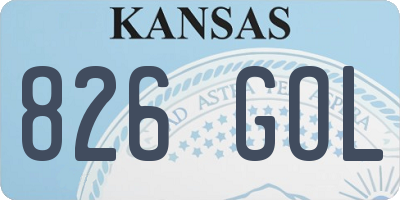 KS license plate 826GOL