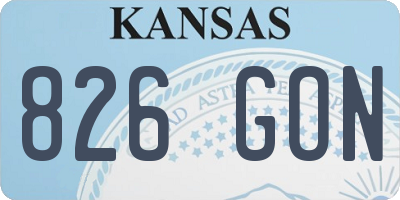 KS license plate 826GON