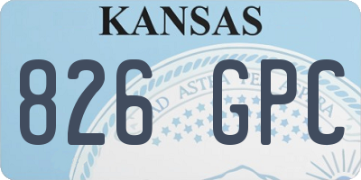 KS license plate 826GPC
