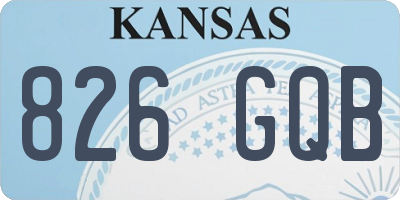 KS license plate 826GQB