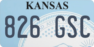 KS license plate 826GSC