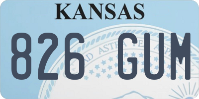 KS license plate 826GUM