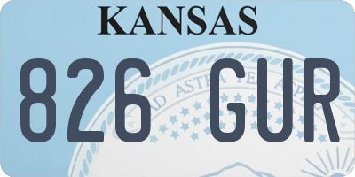 KS license plate 826GUR
