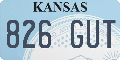 KS license plate 826GUT