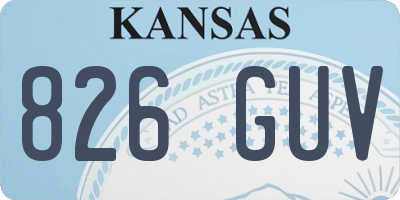 KS license plate 826GUV