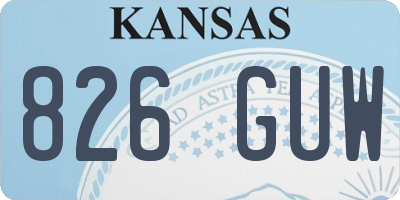 KS license plate 826GUW
