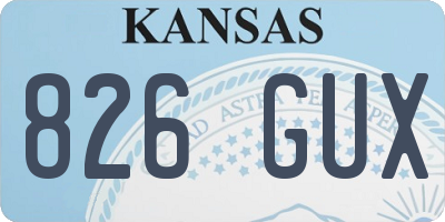 KS license plate 826GUX