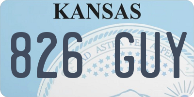 KS license plate 826GUY