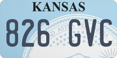 KS license plate 826GVC