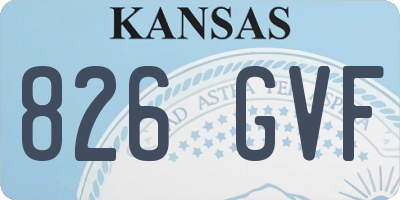 KS license plate 826GVF