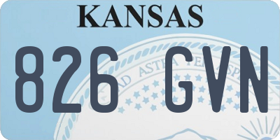KS license plate 826GVN