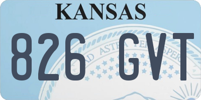 KS license plate 826GVT