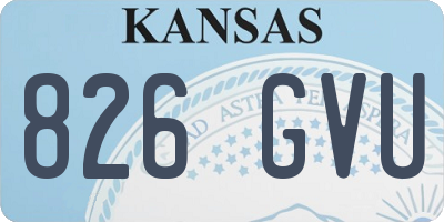 KS license plate 826GVU