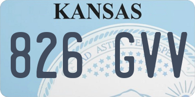 KS license plate 826GVV