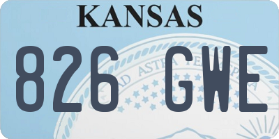 KS license plate 826GWE