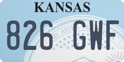 KS license plate 826GWF