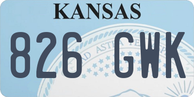 KS license plate 826GWK