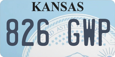 KS license plate 826GWP