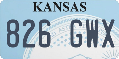 KS license plate 826GWX