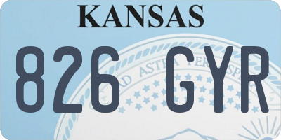 KS license plate 826GYR