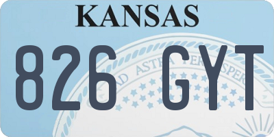 KS license plate 826GYT