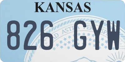 KS license plate 826GYW