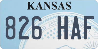KS license plate 826HAF