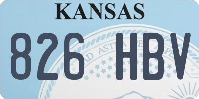 KS license plate 826HBV