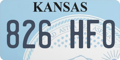 KS license plate 826HFO