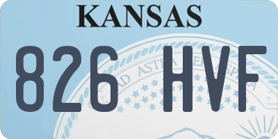 KS license plate 826HVF