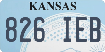 KS license plate 826IEB