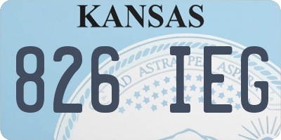 KS license plate 826IEG