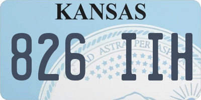 KS license plate 826IIH