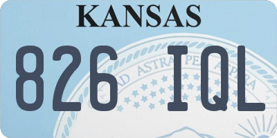 KS license plate 826IQL