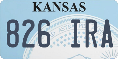 KS license plate 826IRA