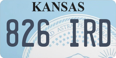 KS license plate 826IRD