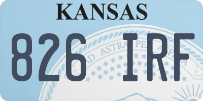 KS license plate 826IRF