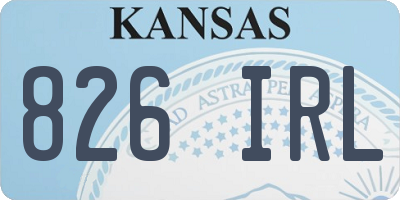 KS license plate 826IRL